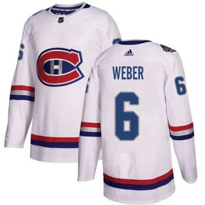 Lapsille NHL Montreal Canadiens Pelipaita Shea Weber 6 Valkoinen 2017 100 Classic Authentic